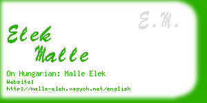 elek malle business card